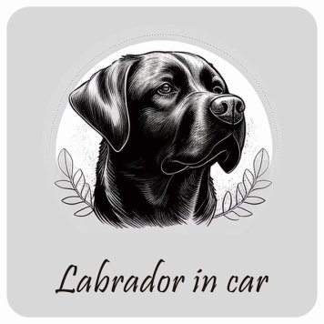 ドッグ カーステッカー イラスト付 Dog in Car ラブラドール Aタイプ セーフティサイン 犬種別 正方形 13x13cm シール リア あおり運転対策 Dog Sticker 屋外 屋内 防水 かわいい おしゃれ 安全対策 カーサイン