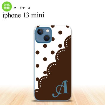 iPhone13mini iPhone13 mini ケース ハードケース ドット レース A 茶 +アルファベット  nk-i13m-345i