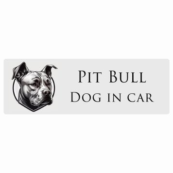 イラスト付 ドッグ カーステッカー Dog in Car ピットブル Cタイプ セーフティサイン 犬種別 長方形 15x5cm シール リア あおり運転対策 Dog Sticker 安全対策 カーサイン
