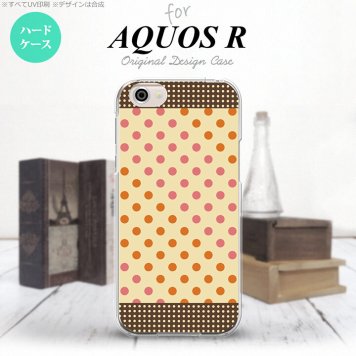 【SH03J】【スマホケース/スマホカバー】【アクオス R】SH03J スマホケース AQUOS R SH-03J カバー アクオス R ドット・水玉 ベージュ×オレンジ nk-sh03j-1648【メール便送料無料】