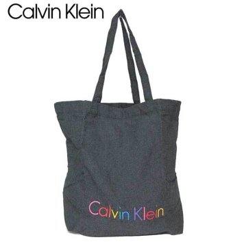 カルバン クライン アウトレット Calvin Klein トートバッグ キャンバス ロゴ トート ブラック×マルチカラー【レディース】 【RCP】【楽天カード分割】