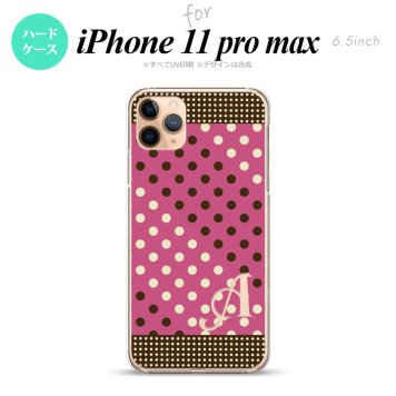 iPhone11ProMax iPhone11pro max スマホケース ハードケース ドット 水玉 C 紫 茶 +アルファベット メンズ レディース nk-i11pm-1655i