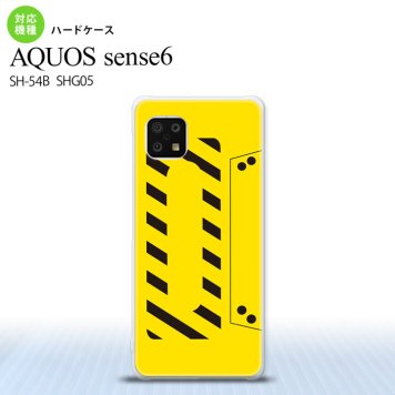 SH-54B SHG05 AQUOS sense6 スマホケース ハードケース カセットテープ 黄 メンズ レディース nk-sens6-190