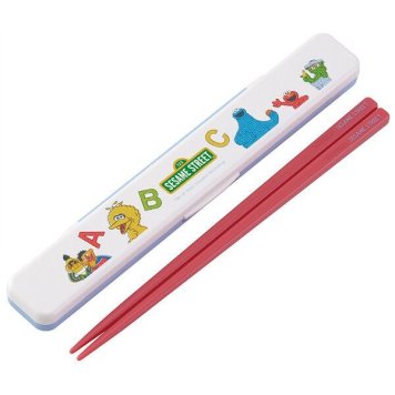 セサミストリート 抗菌音のならない箸・箸箱セット 箸18cm スケーター ※送料無料(ポスト投函)
