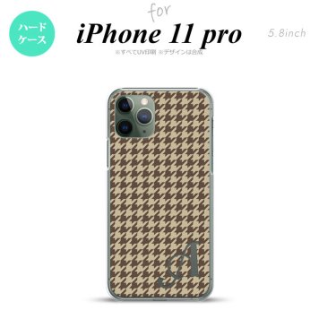 iPhone11Pro iPhone11 Pro スマホケース ハードケース 千鳥 格子 小 茶 +アルファベット メンズ レディース nk-i11p-910i