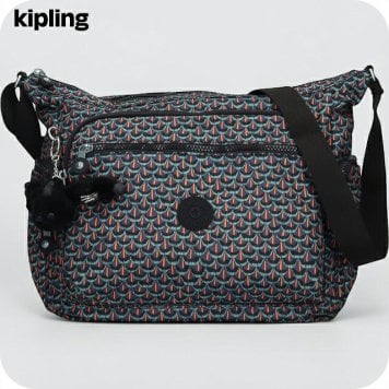キプリング ショルダーバッグ レディース ブランド Kipling ギャビー ロゴ ワンポイント 総柄 KI3186-7FP Geo Feather