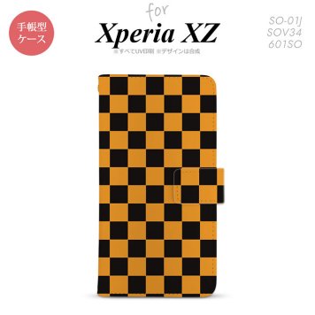 【手帳型 スマホ カバー ケース】【SO01J】【エクスペリア XZ 】手帳型 ケース SO-01J スマホ カバー XPERIA XZ エクスペリア スクエア 黒×オレンジ nk-004s-so01j-dr761【メール便送料無料】