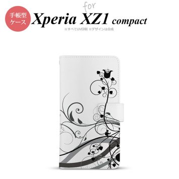 【手帳型 スマホ カバー ケース】【SO02K】【エクスペリア XZ1】手帳型 ケース SO-02K スマホ カバー Xperia XZ1 Compact エクスペリア 草 黒 nk-004s-so02k-dr1628【メール便送料無料】