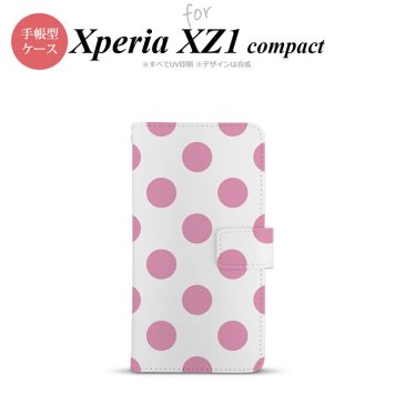 【手帳型 スマホ カバー ケース】【SO02K】【エクスペリア XZ1】手帳型 ケース SO-02K スマホ カバー Xperia XZ1 Compact エクスペリア ドット・水玉 ピンク nk-004s-so02k-dr004【メール便送料無料】