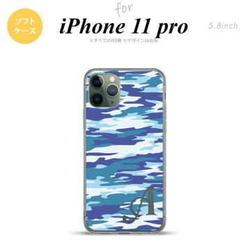 iPhone11Pro iPhone11 Pro スマホケース ソフトケース タイガー 迷彩 B 青 +アルファベット メンズ レディース nk-i11p-tp1168i