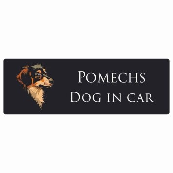 ドッグ カーステッカー イラスト付 Dog in Car ポメックス Bタイプ セーフティサイン 犬種別 長方形 15x5cm シール リア あおり運転対策 Dog Sticker 屋外 屋内 防水 かわいい おしゃれ 安全対策 カーサイン