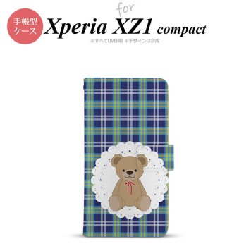 【手帳型 スマホ カバー ケース】【SO02K】【エクスペリア XZ1】手帳型 ケース SO-02K スマホ カバー Xperia XZ1 Compact エクスペリア くま(B) 青 nk-004s-so02k-dr758【メール便送料無料】