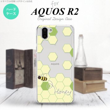 AQUOS R2 アクオス アール2 SH-03K SHV42 専用 スマホケース カバー ハードケース ハニー クリア×緑B nk-r2-1684[スマホ,スマホケース,スマホカバー,ケース,カバー,ジャケット]