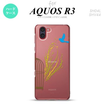 SH-04L SHV44 R3 AQUOS R3 スマホケース カバー 青い鳥 黄 nk-r3-1291