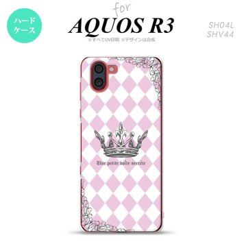 SH-04L SHV44 R3 AQUOS R3 スマホケース カバー 王冠 ピンク nk-r3-1451