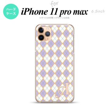 iPhone11ProMax iPhone11pro max スマホケース ハードケース アーガイル 紫 青 +アルファベット メンズ レディース nk-i11pm-1409i