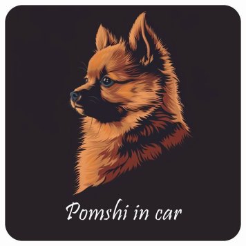 ドッグ カーステッカー イラスト付 Dog in Car ポメ柴 Aタイプ セーフティサイン 犬種別 正方形 13x13cm シール リア あおり運転対策 Dog Sticker 屋外 屋内 防水 かわいい おしゃれ 安全対策 カーサイン