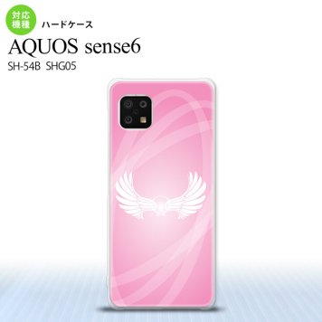 SH-54B SHG05 AQUOS sense6 スマホケース ハードケース 翼 光 ピンク メンズ レディース nk-sens6-464