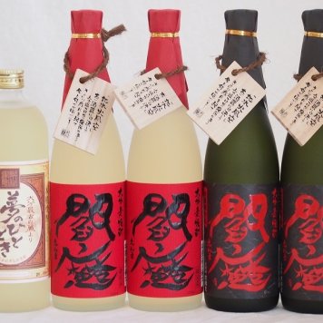 豪華麦焼酎 熟成麦焼酎閻魔2本 全量麹仕込黒閻魔2本 熟成麦夢のひととき1本(大分県)720ml×5本