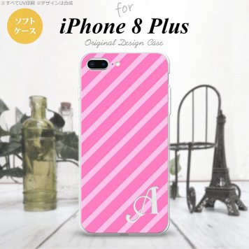 【iPhone8Plus】【スマホケース/スマホカバー】【アイフォン8プラス】iPhone8Plus スマホケース ケース アイフォン8プラス イニシャル ストライプ ピンク nk-ip8p-tp715ini【メール便送料無料】