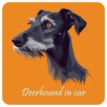 ドッグ カーステッカー イラスト付 Dog in Car ディアハウンド Bタイプ セーフティサイン 犬種別 正方形 13x13cm シール リア あおり運転対策 Dog Sticker 屋外 屋内 防水 かわいい おしゃれ 安全対策 カーサイン