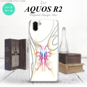 AQUOS R2 アクオス アール2 SH-03K SHV42 専用 スマホケース カバー ハードケース ピンスト 白×グラデ1 nk-r2-1244[スマホ,スマホケース,スマホカバー,ケース,カバー,ジャケット]