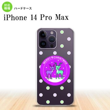 iPhone14 ProMax iPhone14 Pro Max スマホケース 背面ケース ハードケース トナカイ ワッペン 紫 2022年 9月発売 nk-i14pm-623