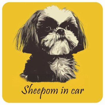ドッグ カーステッカー イラスト付 Dog in Car シーポメ Aタイプ セーフティサイン 犬種別 正方形 13x13cm シール リア あおり運転対策 Dog Sticker 屋外 屋内 防水 かわいい おしゃれ 安全対策 カーサイン