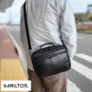 HAMILTON 2way Box型 横型ショルダーバッグ