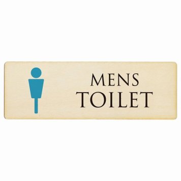 トイレ プレート 木製 MENS ナチュラル＆カラー 長方形 27x9cmドア サインプレート ピクトサイン トイレマーク表示 案内 注意 施設 御手洗 TOILET おしゃれ シンプル 安全対策