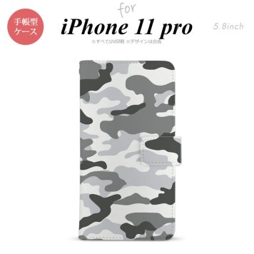 iPhone11Pro iPhone11 Pro 手帳型スマホケース カバー ウッドランド 迷彩 グレー  nk-004s-i11p-dr1146