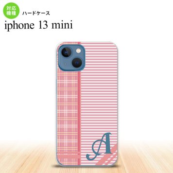 iPhone13mini iPhone13 mini ケース ハードケース チェック ボーダー 赤 +アルファベット  nk-i13m-1606i