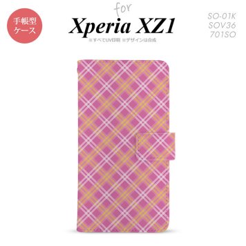 【手帳型 スマホ カバー ケース】【SO01K】【エクスペリア XZ1】手帳型 ケース SO-01K スマホ カバー Xperia XZ1 エクスペリア チェックA ピンク nk-004s-so01k-dr433【メール便送料無料】