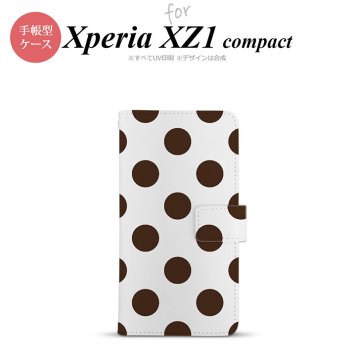 【手帳型 スマホ カバー ケース】【SO02K】【エクスペリア XZ1】手帳型 ケース SO-02K スマホ カバー Xperia XZ1 Compact エクスペリア ドット・水玉 茶 nk-004s-so02k-dr002【メール便送料無料】