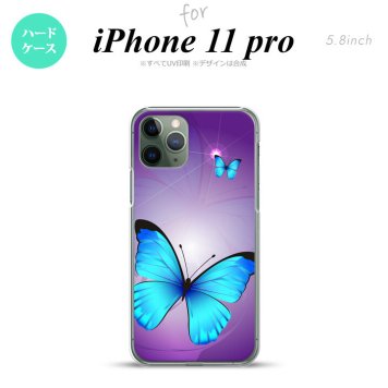 iPhone11Pro iPhone11 Pro スマホケース ハードケース バタフライ 蝶 B 紫 メンズ レディース nk-i11p-213