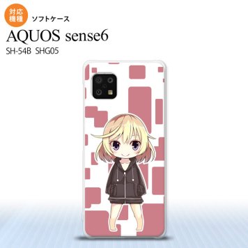 SH-54B SHG05 AQUOS sense6 スマホケース ソフトケース 女の子 C ピンク メンズ レディース nk-sens6-tp1335