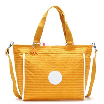 キプリング Kipling バッグ K16659 77C NEW SHOPPER L ニューショッパーエル 2way ショルダーバッグ トートバッグ 斜めがけバッグ SUNFLOW STR TF イエロー＋イエローストライプ