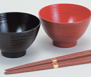 山中塗　刷毛目汁椀ペア　根来・曙（箸付) インテリア 漆器 盆 カタログギフト 景品 粗品