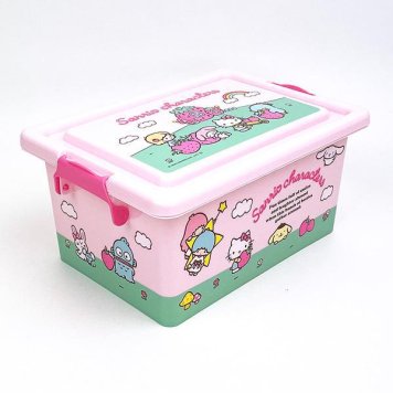 サンリオ フタ付き収納ボックス S ピンク 箱 お片付け キッズ ファンシー レトロ