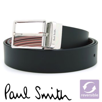 ポールスミス ベルト PaulSmith メンズベルト リバーシブル レザー メンズ マンチェスター・ユナイテッド マンU 男性 ブラック マルチストライプ M1A-7738-AMUBEL 79 【ラッピング無料 誕生日 お祝い プレゼント ギフト 贈り物】 送料無料