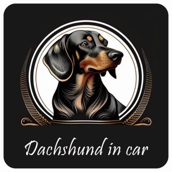 ドッグ カーステッカー イラスト付 Dog in Car ダックスフント B タイプ セーフティサイン 犬種別 正方形 13x13cm シール リア あおり運転対策 Dog Sticker 屋外 屋内 防水 かわいい おしゃれ 安全対策 カーサイン
