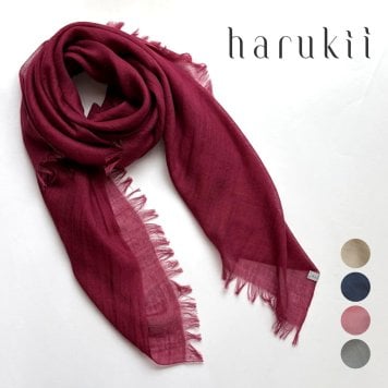 【harukii】うかしガーゼストールSボルドーレッド　カシミヤ シルク ウール 大判正方形 薄手 ガーゼ 赤 レッド ボルドー バーガンディ ワインレッド　臙脂　えんじ　日本製 高品質 春 秋 冬 夏 オールシーズン ギフト プレゼント 母の日 父の日 誕生日 ストール 軽い ピンク レディス メンズ クリスマス 肌に優しい 柔らか 冷房対策 国産 マフラー・スカーフ　暖かい　温かい