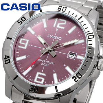 CASIO 腕時計 カシオ 時計 ウォッチ チープカシオ チプカシ シンプル MTP-VD01D-6BV メタルバンド パープル 海外モデル [並行輸入品]