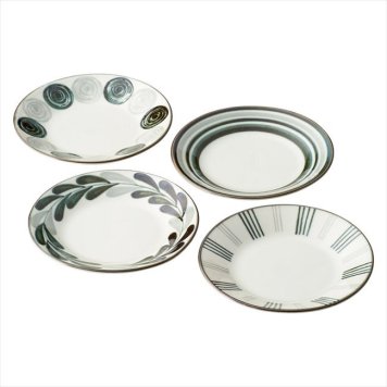 美濃焼 〈MONOKURO〉 プレート4P　 TSM9586  内祝 内祝い お祝 御祝 記念品 出産内祝い プレゼント 快気祝い 粗供養 引出物