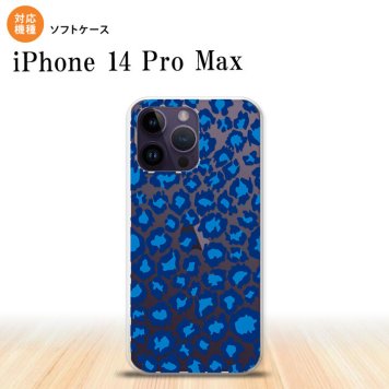 iPhone14 ProMax iPhone14 Pro Max スマホケース 背面ケースソフトケース 豹柄 B 青 クリア 2022年 9月発売 nk-i14pm-tp895