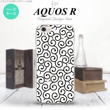 【SH03J】【スマホケース/スマホカバー】【アクオス R】SH03J スマホケース AQUOS R SH-03J カバー アクオス R 唐草 白×黒 nk-sh03j-1133【メール便送料無料】