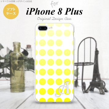 【iPhone8Plus】【スマホケース/スマホカバー】【アイフォン8プラス】iPhone8Plus スマホケース ケース アイフォン8プラス イニシャル 水玉 黄 nk-ip8p-tp1371ini【メール便送料無料】