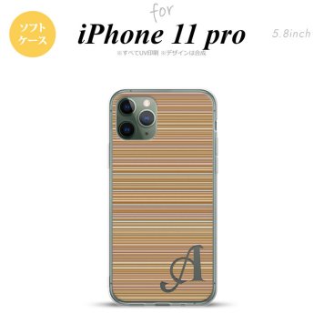 iPhone11Pro iPhone11 Pro スマホケース ソフトケース ボーダー 細 茶 +アルファベット メンズ レディース nk-i11p-tp1289i