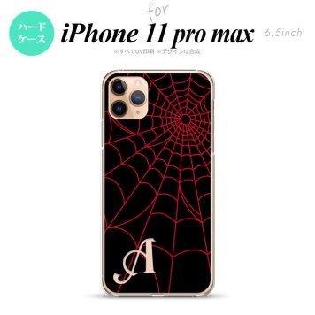 iPhone11ProMax iPhone11pro max スマホケース ハードケース 蜘蛛 巣 A 赤 +アルファベット メンズ レディース nk-i11pm-932i