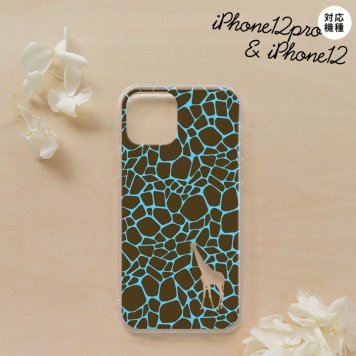 iPhone12/iPhone12pro iPhone12 / iPhone12pro スマホケース ソフトケース キリン 影 青 メンズ レディース nk-i12-tp417